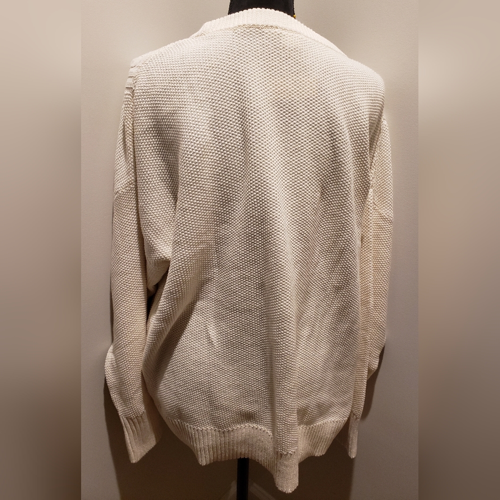 Gap Factory Cable Knit Crewneck Sweater- Ivory Cream Frost - Picture 4 of 6